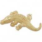 14kt Yellow Gold Electroform Alligator Brooch