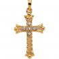 14kt Yellow Gold .03 ctw Diamond Cross Pendant
