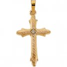 14kt Yellow Gold .01 ctw Diamond Cross Pendant