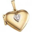 14kt Yellow Gold Diamond Heart Locket