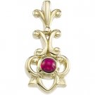 14kt Yellow Gold Ruby Pendant