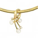 14kt Yellow Gold Diamond & Akoya Pearl Pendant