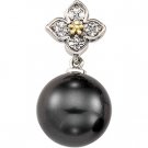 18kt Yellow Gold Tahitian Pearl & Diamond Pendant