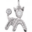 14kt Yellow Gold Cubic Zirconia Dog