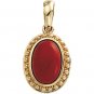 14kt Yellow Gold Red Jade Pendant
