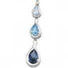 14kt White Gold Topaz & Multi Color Pendant