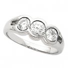 14kt Yellow Gold Three Stone Diamond Anniversary Band Ring