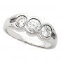 14kt Yellow Gold Three Stone Diamond Anniversary Band Ring