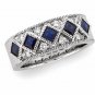 14kt White Gold Diamond & Sapphire Anniversary Band Ring