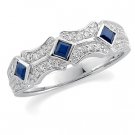 14kt White Gold Diamond & Sapphire Anniversary Band Ring