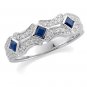 14kt White Gold Diamond & Sapphire Anniversary Band Ring
