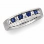 14kt White Gold Diamond & Sapphire Anniversary Band Ring