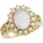 14kt Yellow Gold Opal & Cultured Pearl Ring