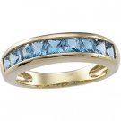 14kt Yellow Gold Blue Topaz Channel Ring