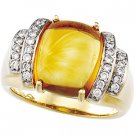 14kt Yellow Gold Citrine & Diamond Ring