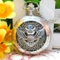 Creative cute owl rhinestone silver pocket watch necklace, vintage charm steampunk pocket watch.