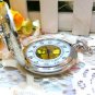 Creative cute owl rhinestone silver pocket watch necklace, vintage charm steampunk pocket watch.