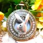 Creative bunny rhinestone bronze pocket watch necklace, vintage charm steampunk pocket watch.