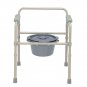 Foldable Bedside Commode Chair, 300lbs Heavy-Duty Steel Commode Seat for Elderly