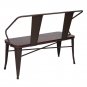 Patio Garden Bench Park Yard Outdoor Furniture Porch Iron Wooden Love Seat Brown