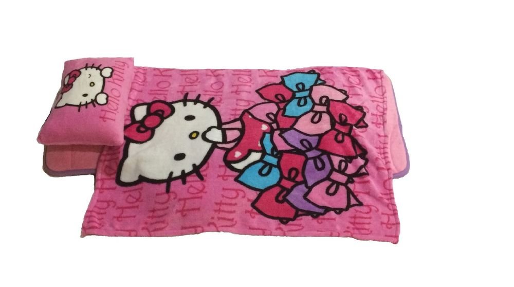 Memory Foam Disney Deluxe Nap Mat Pillow & Blanket set Hello Kitty Daycare