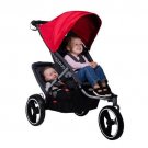 phil&ted's S4 Inline Stroller Bundle With Second Seat Doubles Kit - Red & BLACK