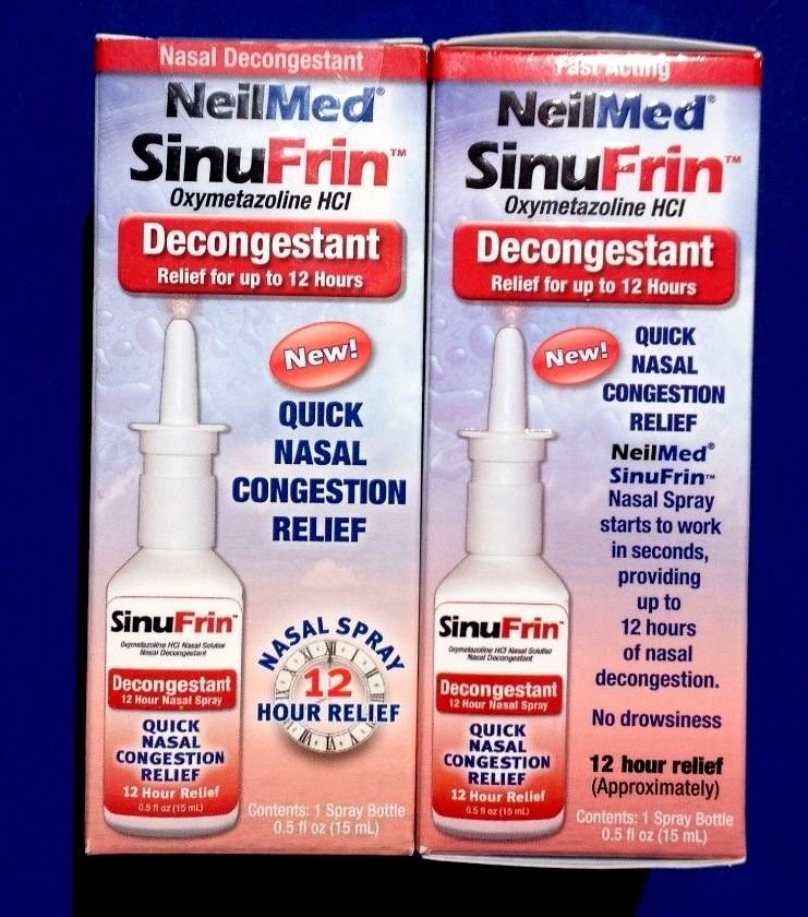 2 NeilMed SinuFrin Decongestant Up To 12 Hour Nasal Congestion Relief