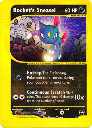 Pokemon Best of Game Promo Card #5 WINNER Rocket's Sneasel