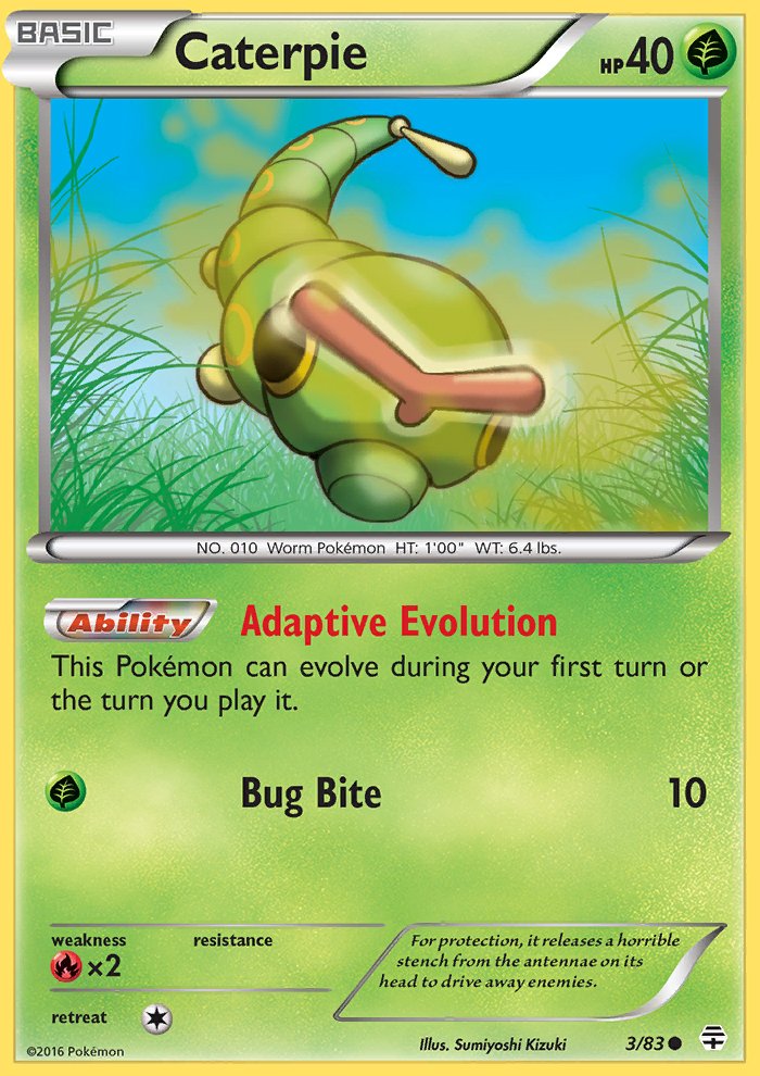 Pokemon Generations Single Card Common Caterpie 3/83