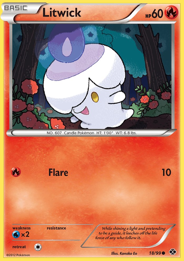 Pokemon B&W Next Destinies Single Card Common Litwick 18/99