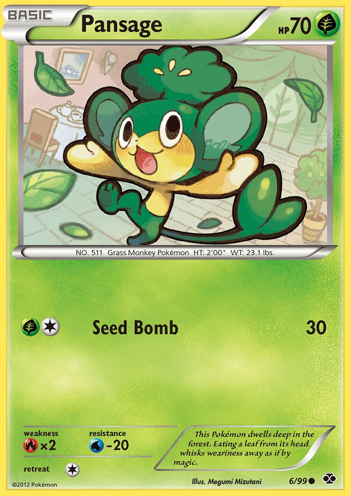 Pokemon B&W Next Destinies Single Card Common Pansage 6/99
