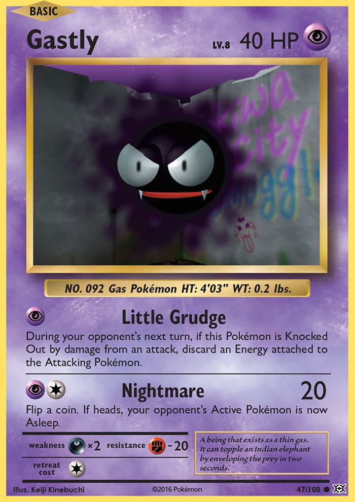 Pokemon XY Evolutions Single Card Common Gastly 47//108