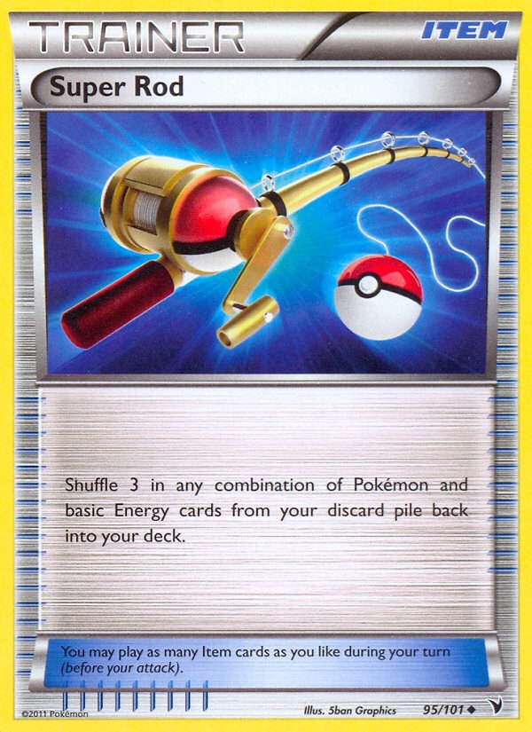 Pokemon B&W Noble Victories Single Card Uncommon Super Rod 95/101