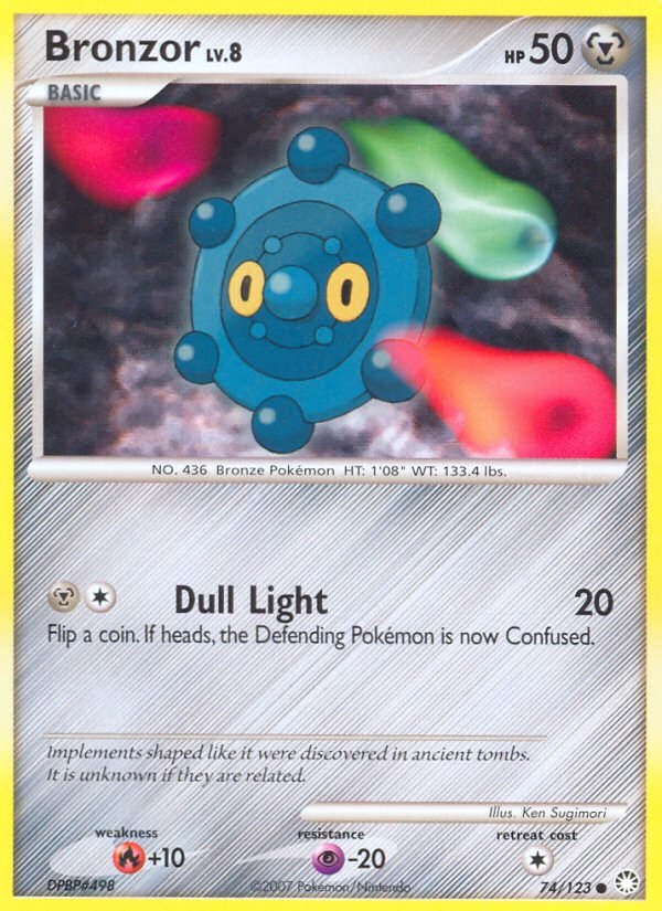 Pokemon D&P Mysterious Treasures Single Card Common Bronzor 74/123