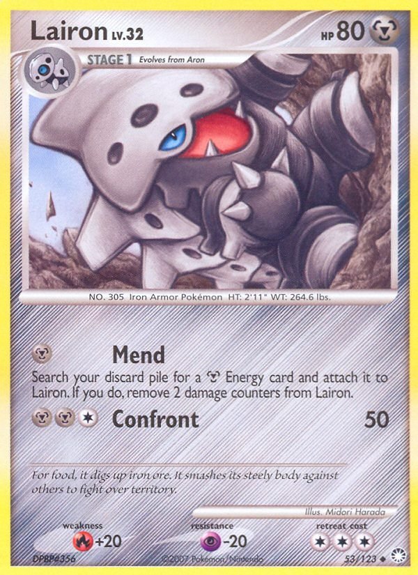 Pokemon D&P Mysterious Treasures Single Card Uncommon Lairon 53/123