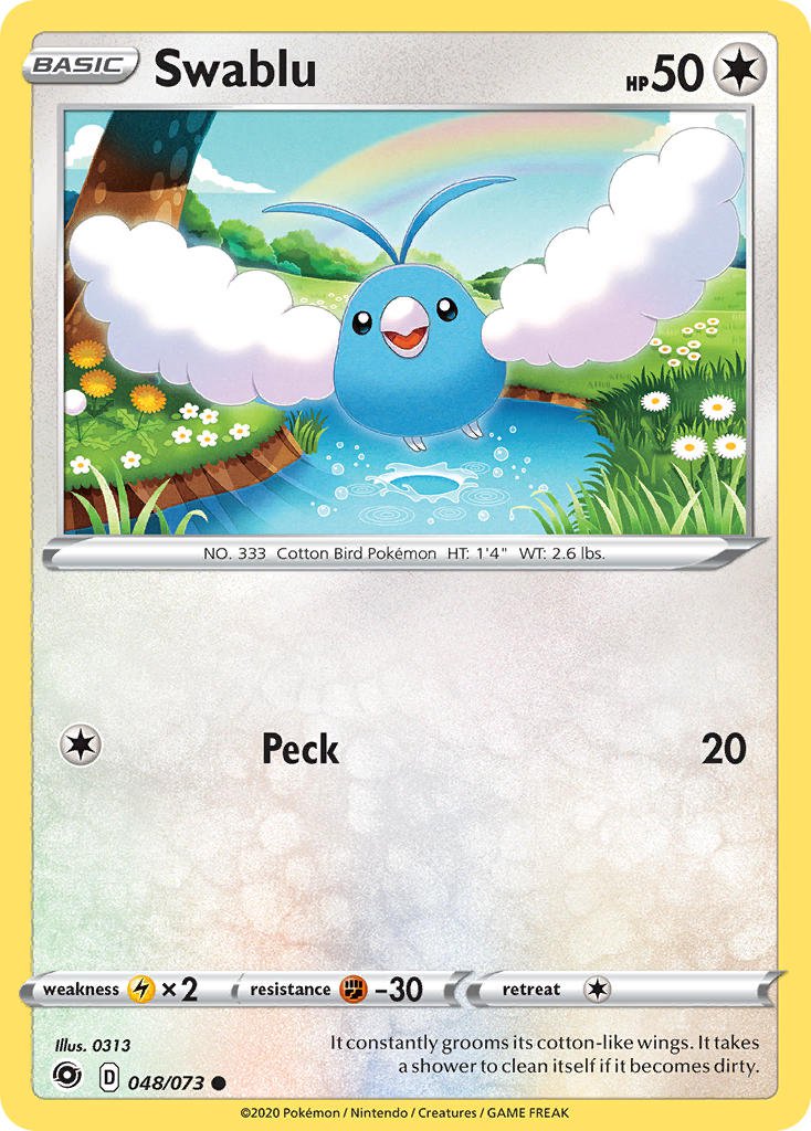 Pokemon Champion's Path Single Card Common Swablu 048/073