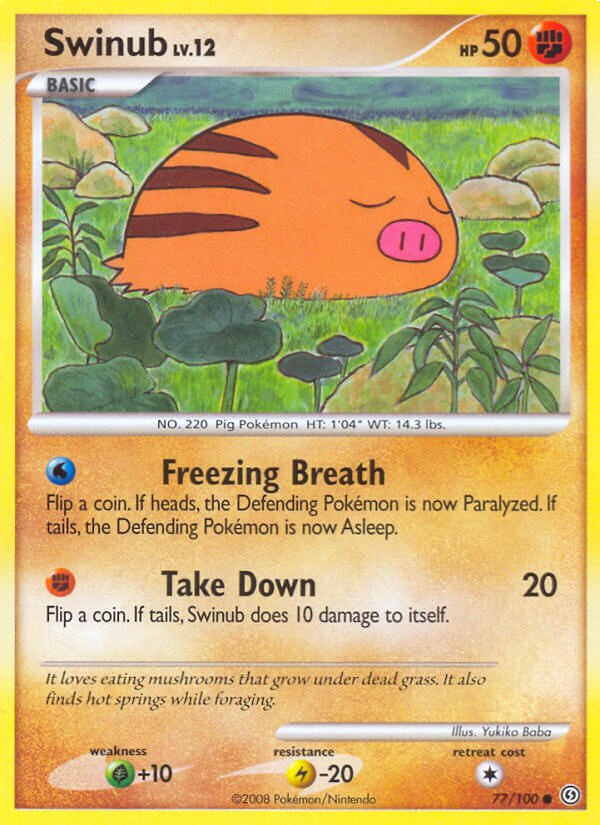 Pokemon D&P StormFront Single Card Common Swinub 77/100