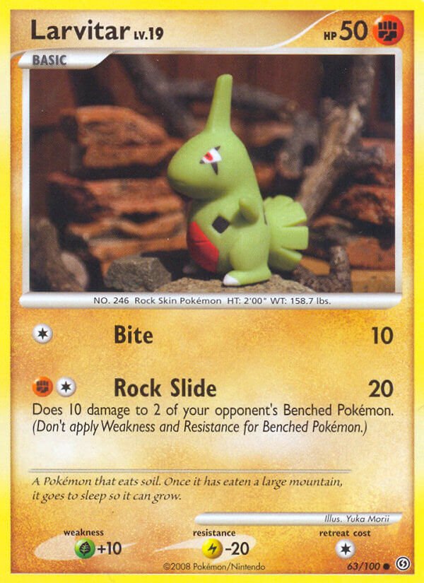 Pokemon D&P StormFront Single Card Common Larvitar 63/100