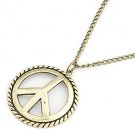 Retro-style Copper Peace Symbol Charm Necklace
