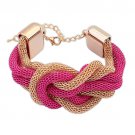 Punk double-braid Chain Gold plated Bracelet 1734