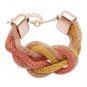 Punk double-braid Chain Gold plated Bracelet 1734
