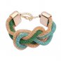 Punk double-braid Chain Gold plated Bracelet 1734