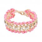 Gold plated Rhinestone Chain Bracelets 1793