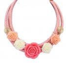 Rose Flowers multilevel pendant Necklaces 2432