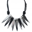 Punk Double Layer Metal Pendant Necklace 2838