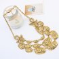 Vintage Gold / silvery Statement pendant necklace 2811