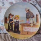 KNOWLES Fish Story Decor Plate 1983 Fishing Friends