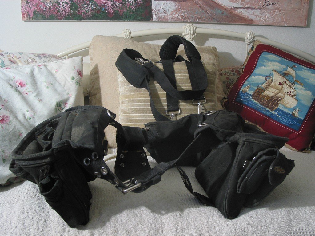 AWP Construction Tool Belt Pouches Suspenders Used