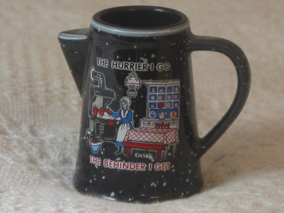 COFFEE PERCOLATOR Speckled Blue Shot Glass