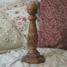 CANDLESTICK Wood Single Candle Holder Hand Carved 12 Inch Tall Used
